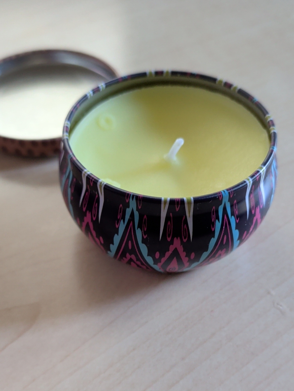 Decorative Yellow Scented Tin Candle - Home Accents